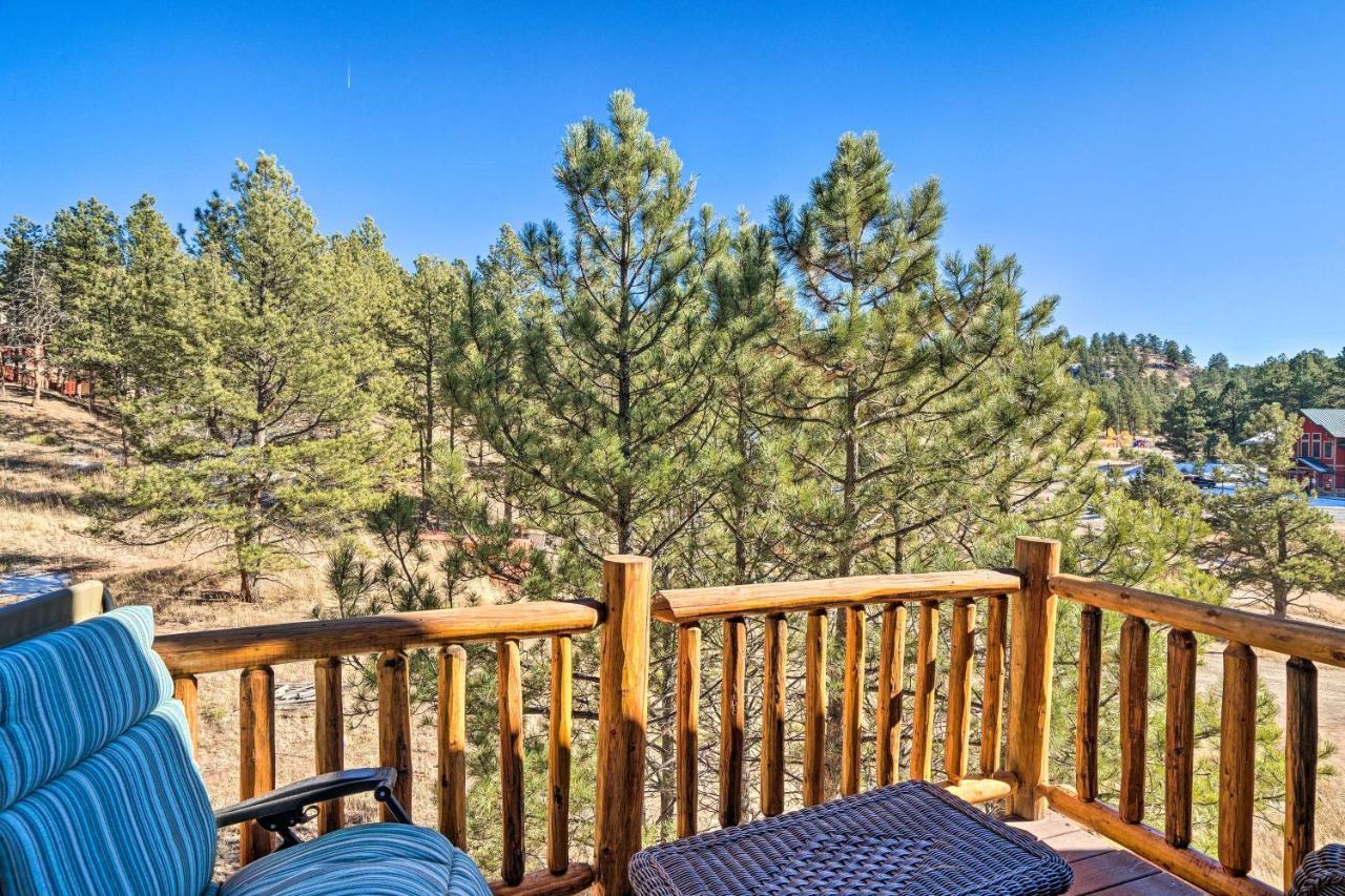 Classic Colorado Log Home With Mountain Views! Florissant エクステリア 写真