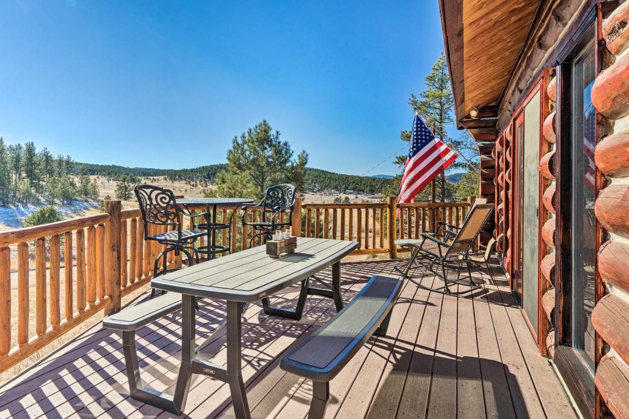 Classic Colorado Log Home With Mountain Views! Florissant エクステリア 写真